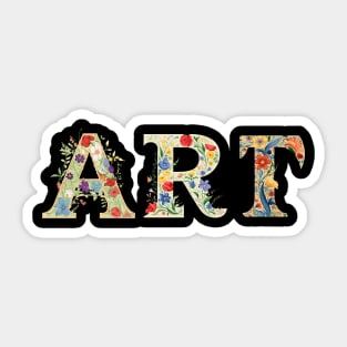 Floral ART Typography Sticker